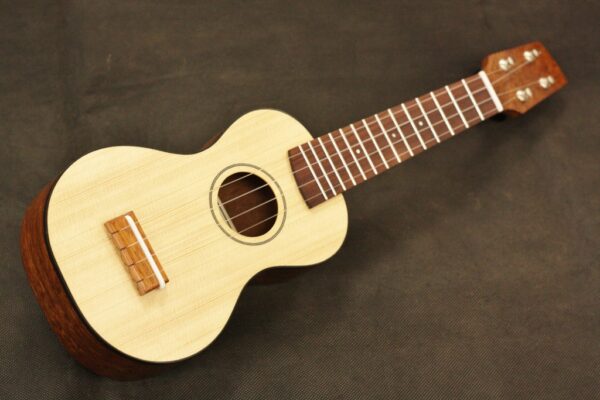 Available now - soprano ukulele in figured sapele and spruce