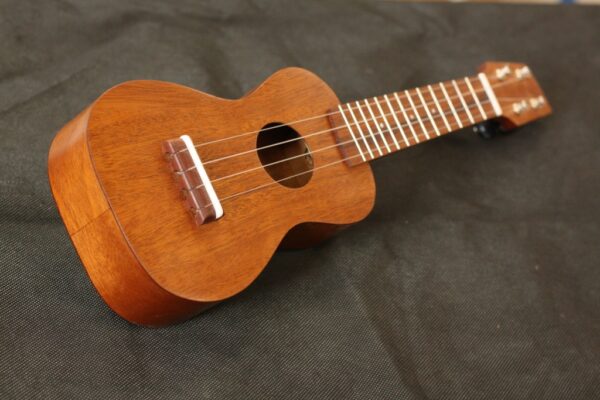 Available now - sopranino ukulele in reclaimed mahogany